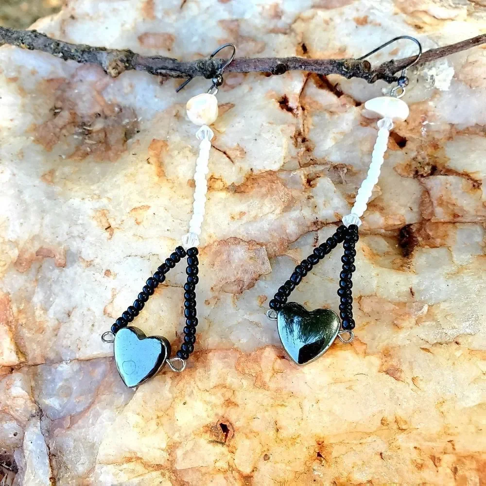 Handmade quality beaded drop earrings